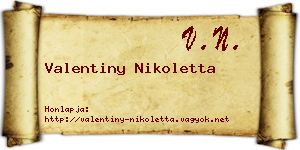 Valentiny Nikoletta névjegykártya