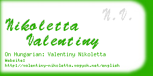 nikoletta valentiny business card